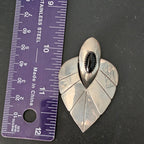 Sterling '70s Onyx Teardrop Vintage Silver Earrings . # JE 608