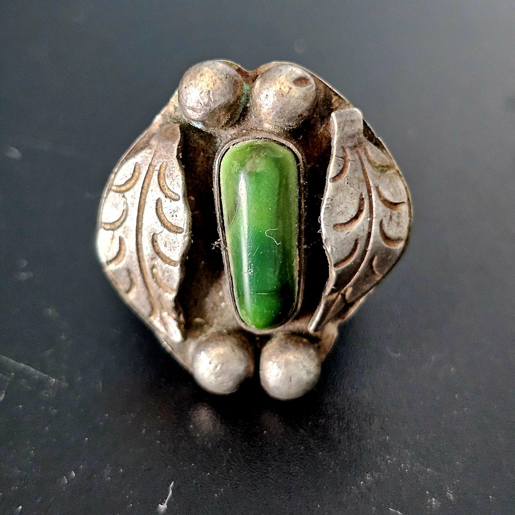 Cerillos Turquoise Vintage Native Ring Old Pawn Size 7 1/2 JR 39