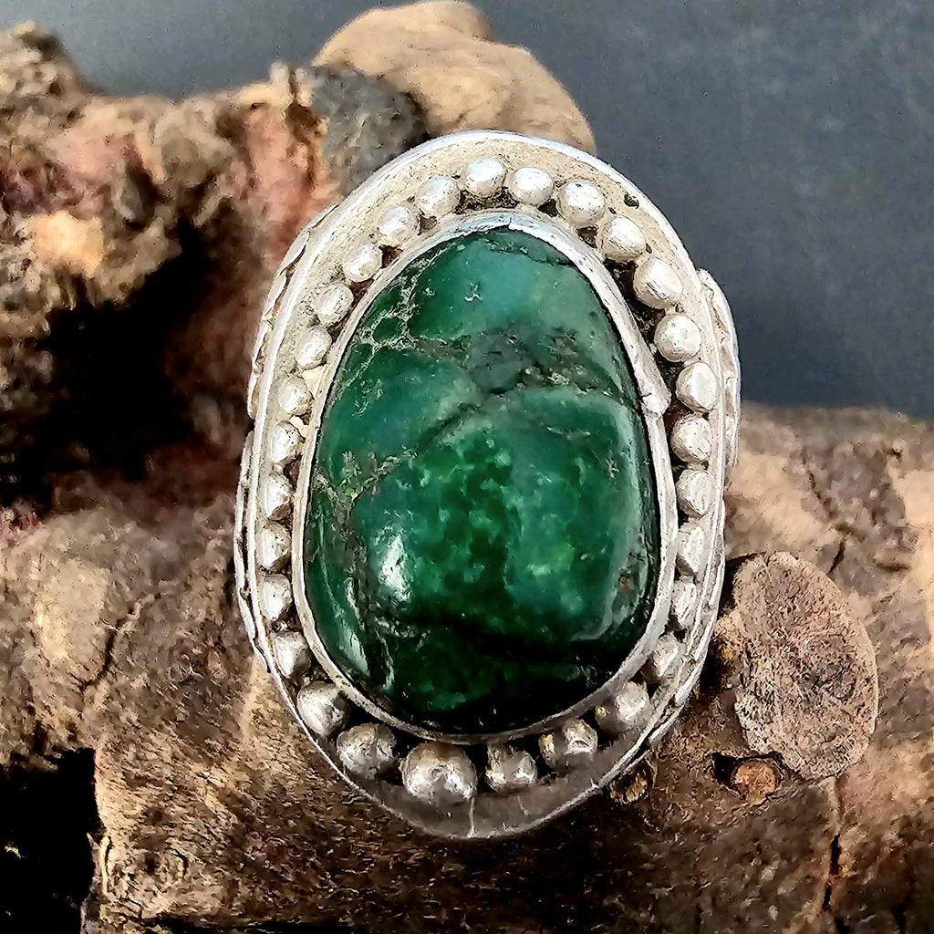 1940s Big Cerillos Vintage Sterling Man Ring Size 10 1/2 Old Pawn JR 358