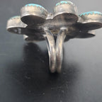 Huge Zuni Cluster Turquoise Vintage Ring Old Pawn Size 10  JR 450