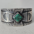 Vintage Silver Native Turquoise Cuff Old Pawn 7" wrist  JB  83
