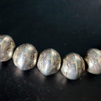 Ultra Long 30"  Vintage Navajo Pearls Necklace Old Pawn Sterling. C1950s JN 783