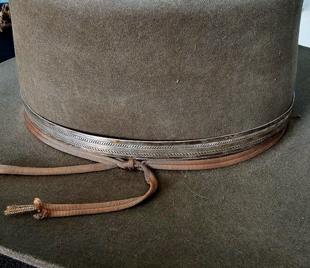 1950s Sterling Turquoise & Coral Hatband Old Pawn. JH 144