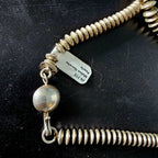 Signed 26" Vintage Navajo Pearls Necklace Old Pawn Sterling. C1960s JN 770