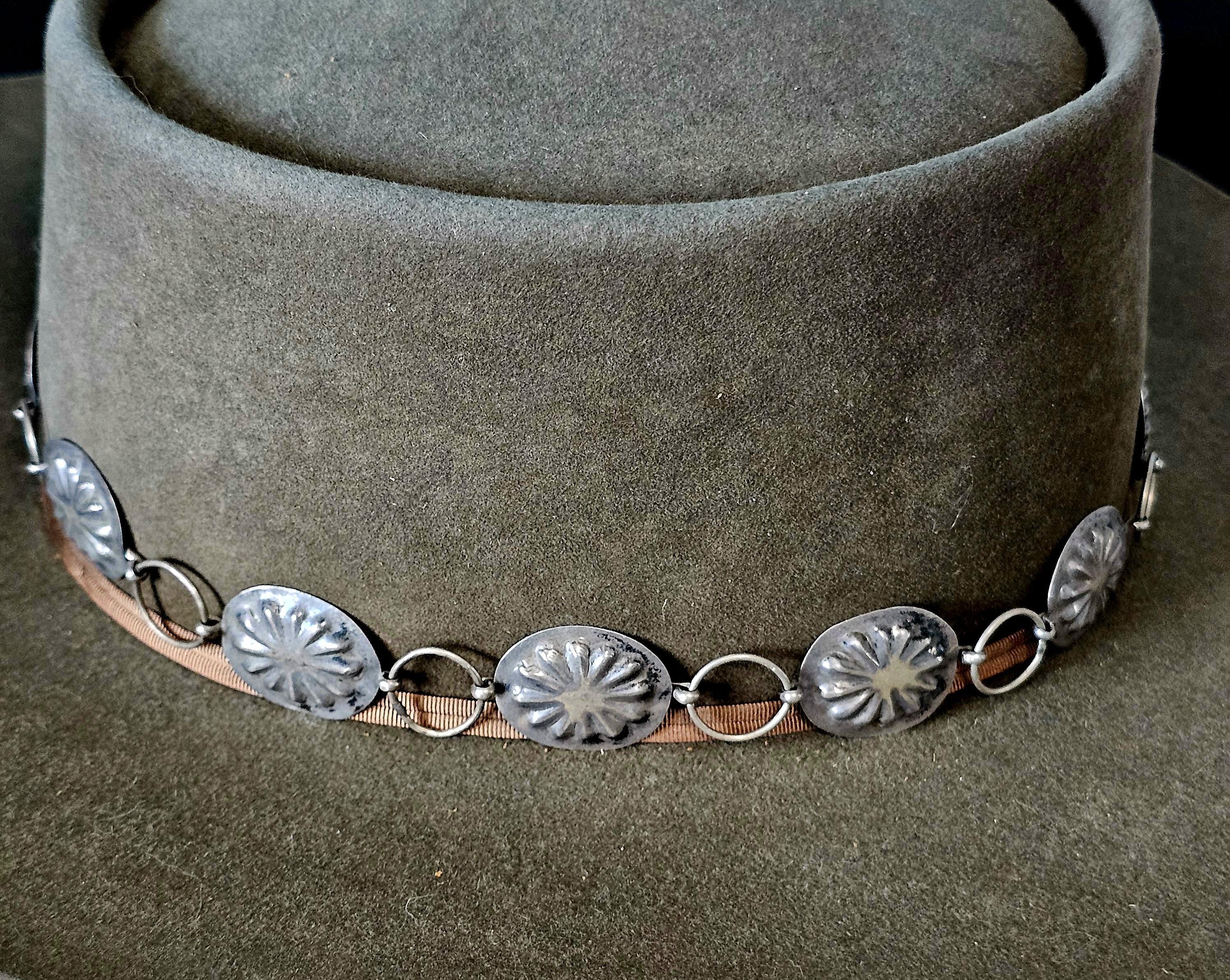 Vintage Concho Sterling Hatband Old Pawn. JH 152