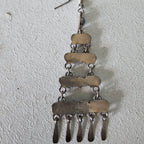 Long Vintage Turquoise Zuni Raincloud Earrings Old Pawn JE 456