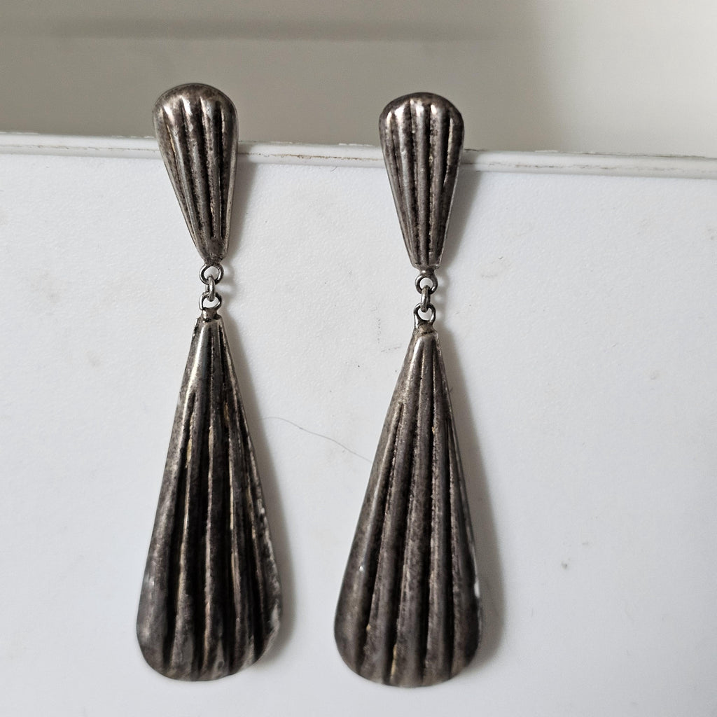 60s Silver Vintage  Dangle Earrings Native Old Pawn. # JE 593