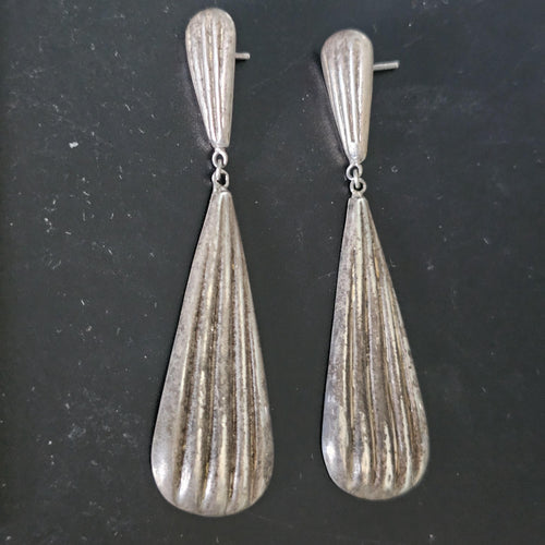 60s Silver Vintage  Dangle Earrings Native Old Pawn. # JE 593