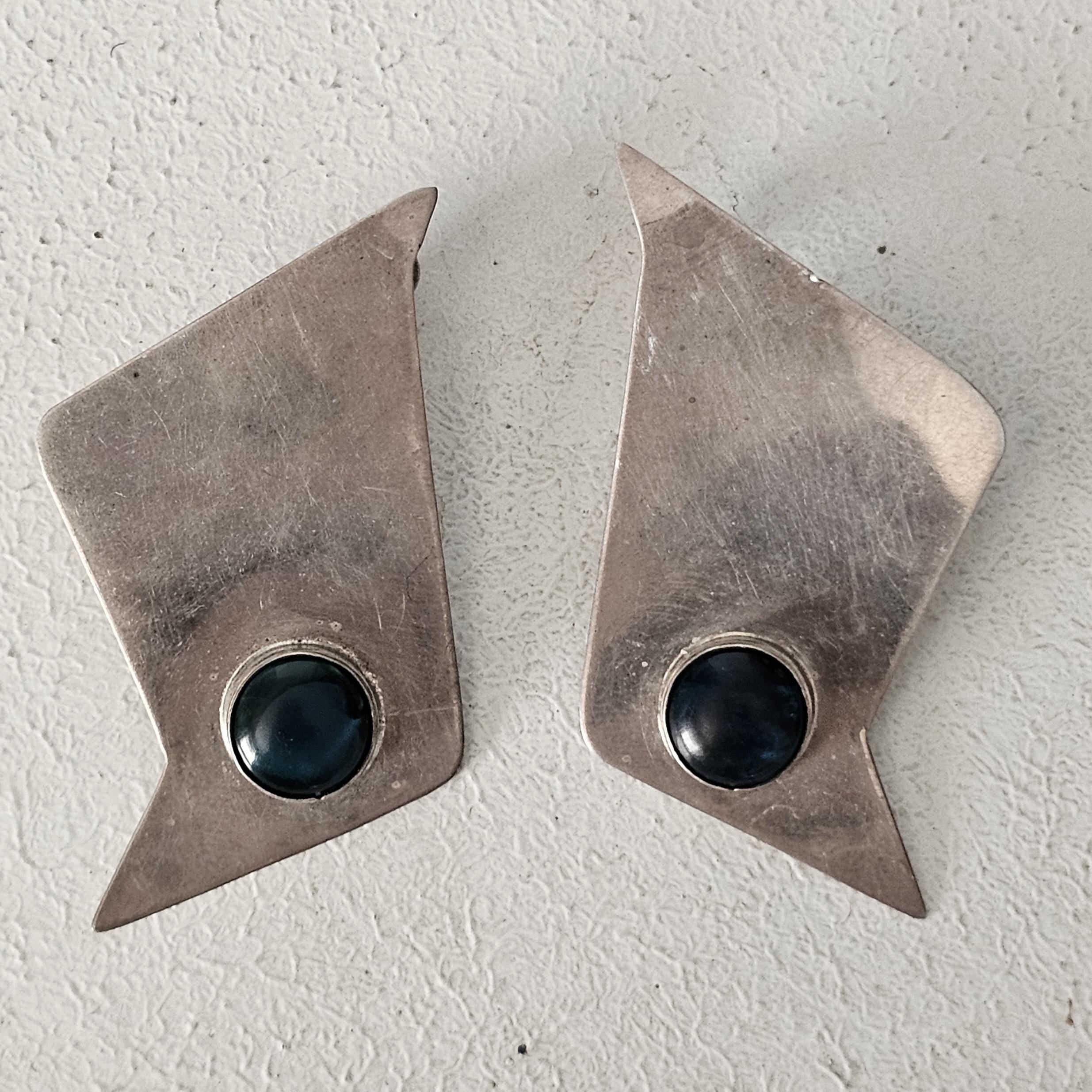 Sterling '70s Bird? Vintage Silver Earrings . # JE 607