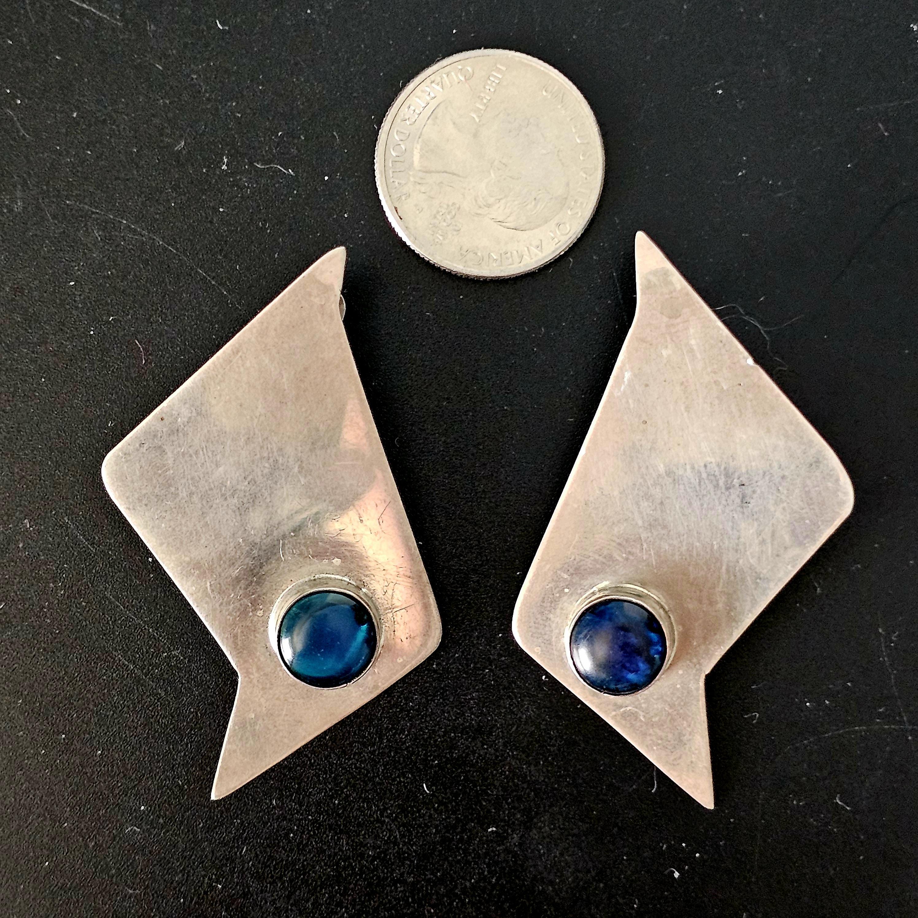 Sterling '70s Bird? Vintage Silver Earrings . # JE 607