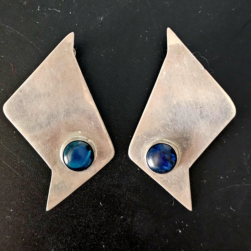 Sterling '70s Bird? Vintage Silver Earrings . # JE 607