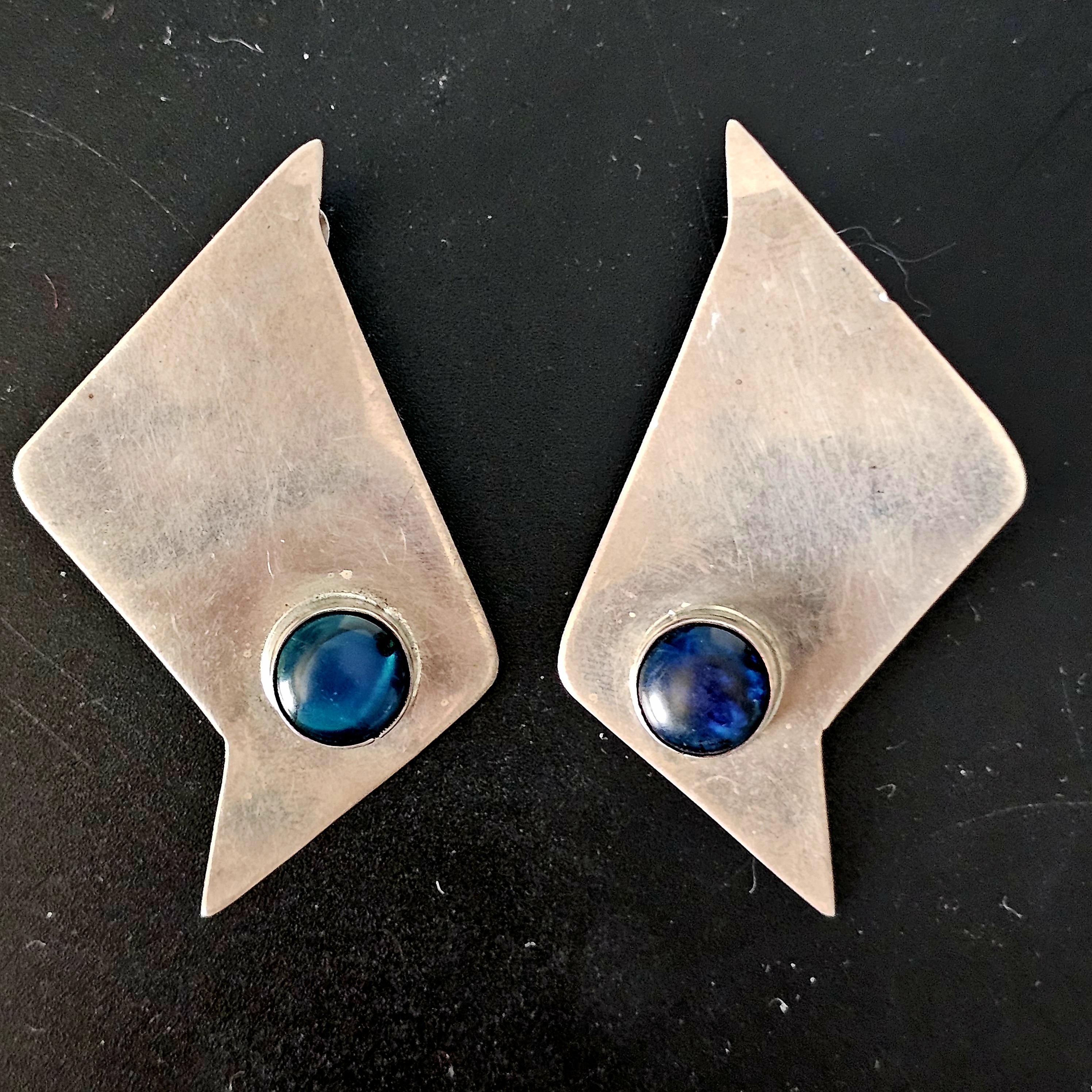 Sterling '70s Bird? Vintage Silver Earrings . # JE 607
