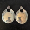 Sterling '70s Disc Vintage Silver Earrings . # JE 608