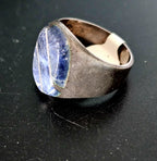 Sodalite Zuni Inlay Ring Old Pawn Size 11 1/2 JR 353