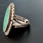 Malachite Vintage Sterling Native Ring Old Pawn Size 8 JR 149