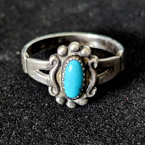 1940s Bell Trading Post Turquoise Vintage Native Ring Old Pawn Size 6 JR 469