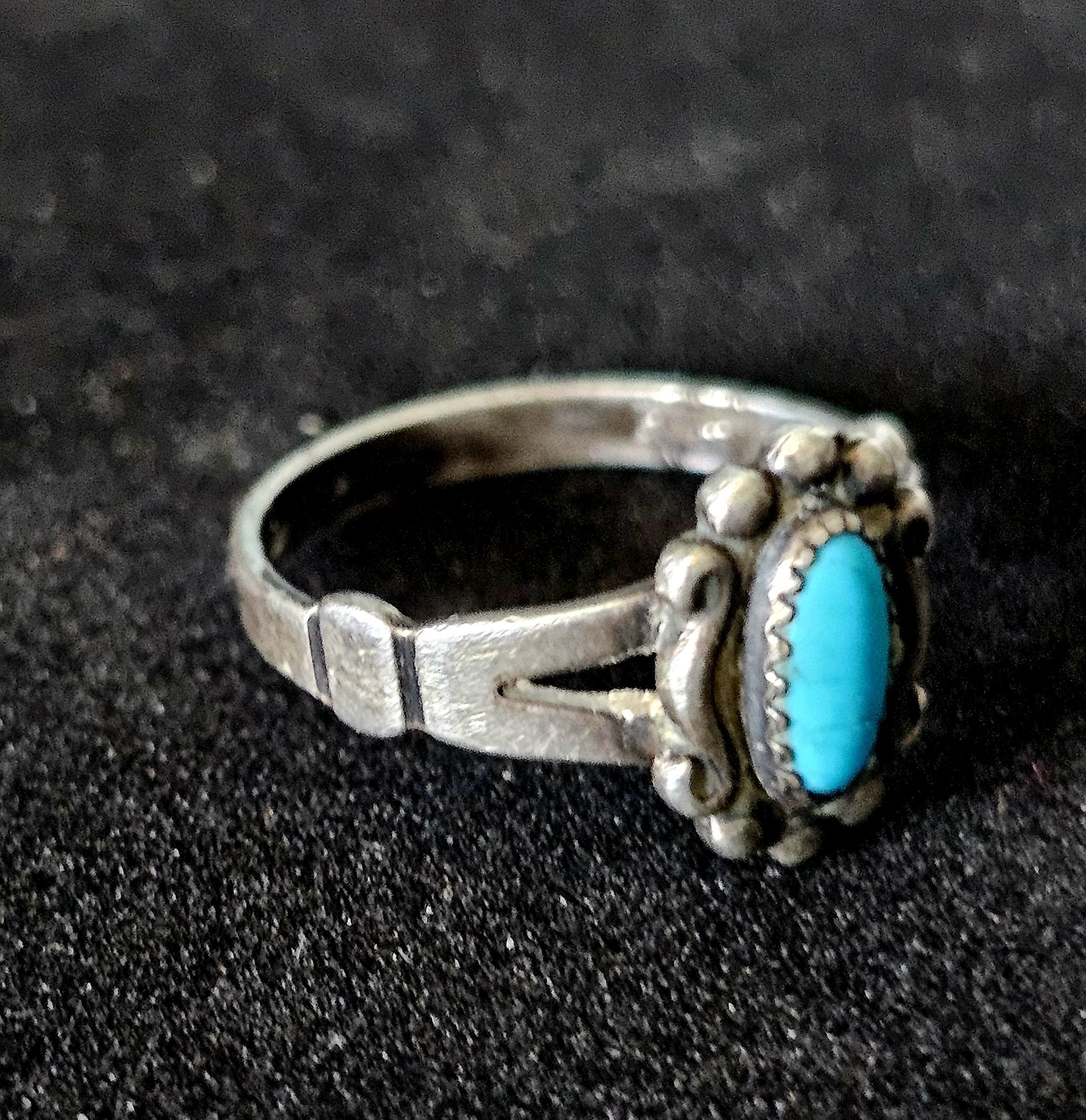 1940s Bell Trading Post Turquoise Vintage Native Ring Old Pawn Size 6 JR 469