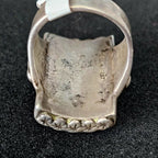 Vintage Zuni Inlay Turquoise MOP Sterling Silver Size 9 JR 234