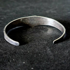1920s Hand Forged Ingot Silver and Turquoise Native Cuff Bracelet Coin Silver. 6 1/2" wrist. JB 219