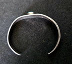 1920s Hand Forged Ingot Silver and Turquoise Native Cuff Bracelet Coin Silver. 6 1/2" wrist. JB 219