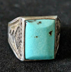1940s Bell Thunderbird Vintage Native Ring Sterling Old Pawn Size 12 JR 476