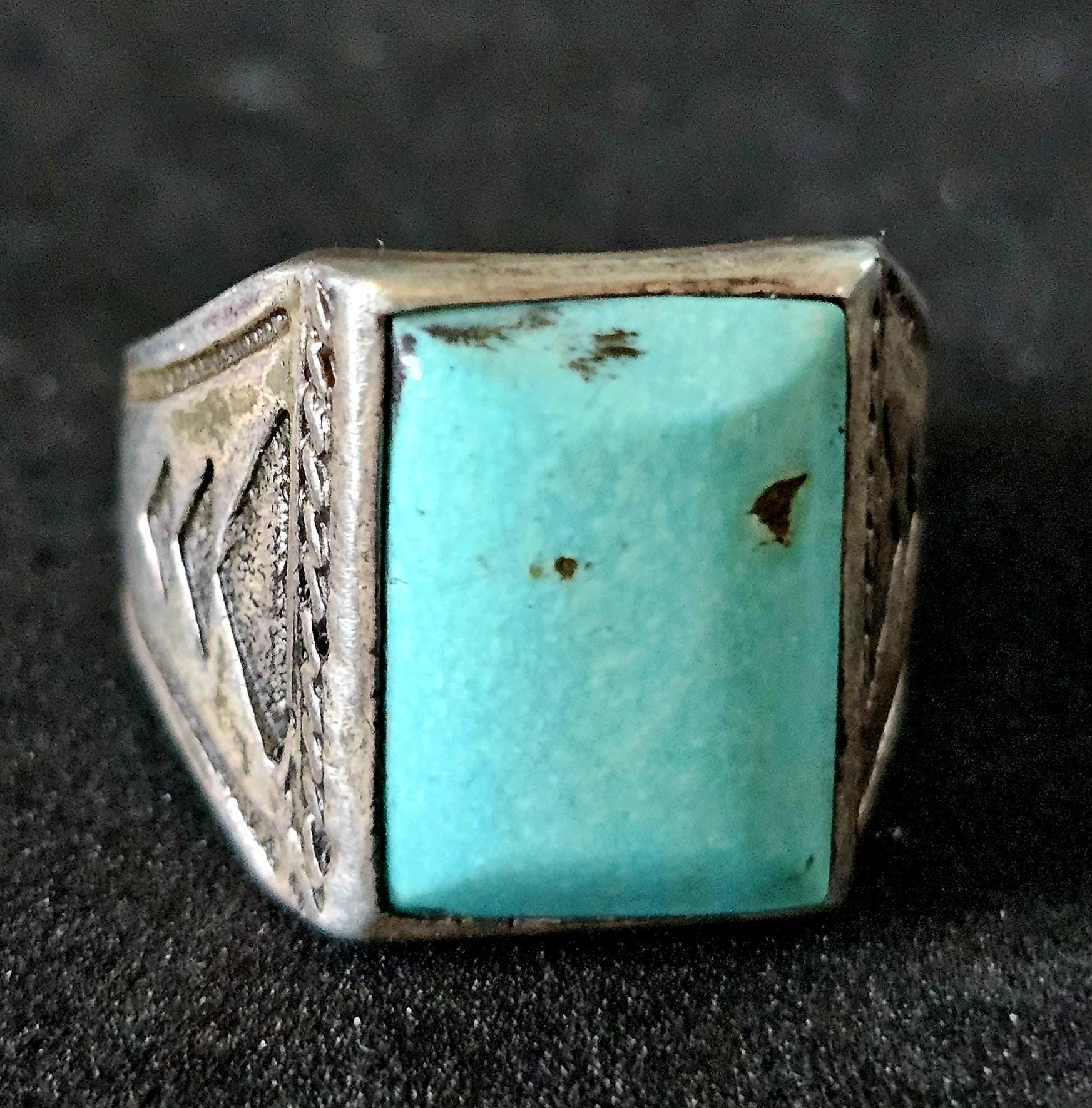 1940s Bell Thunderbird Vintage Native Ring Sterling Old Pawn Size 12 JR 476