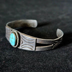 1930s Turquoise Vintage Native Cuff Old Pawn fits 6 1/2" wrist JB 245