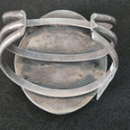 Single Large Kingman Turquoise Sterling Vintage Native Silver Cuff, 6 3/4"  JB 44