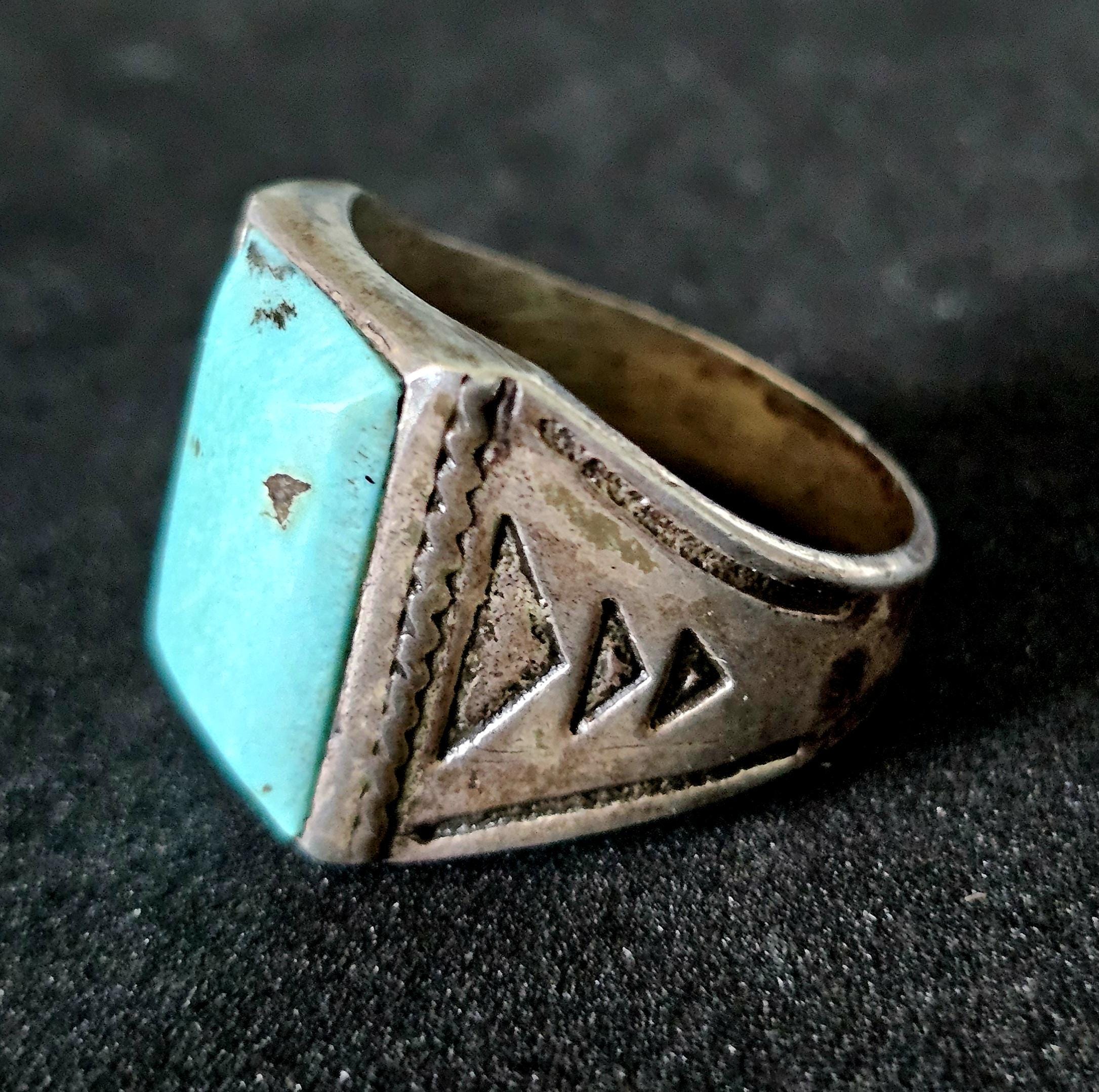 1940s Bell Thunderbird Vintage Native Ring Sterling Old Pawn Size 12 JR 476
