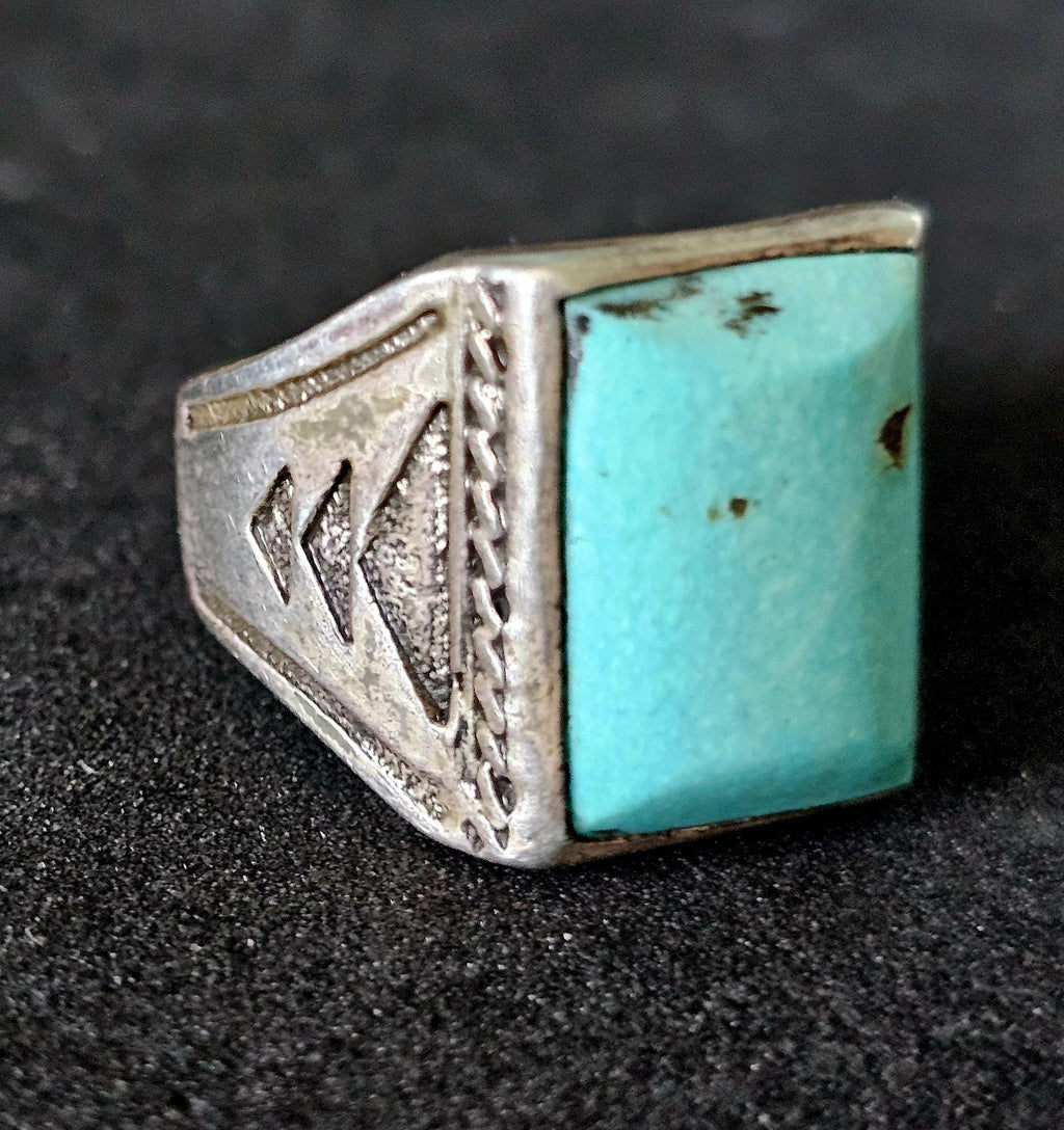 1940s Bell Thunderbird Vintage Native Ring Sterling Old Pawn Size 12 JR 476