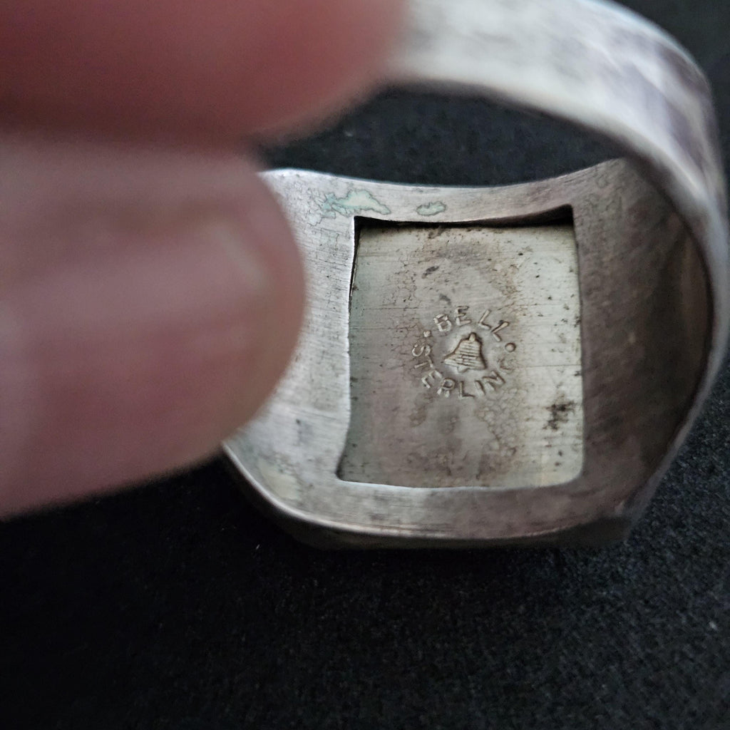 1940s Bell Thunderbird Vintage Native Ring Sterling Old Pawn Size 12 JR 476