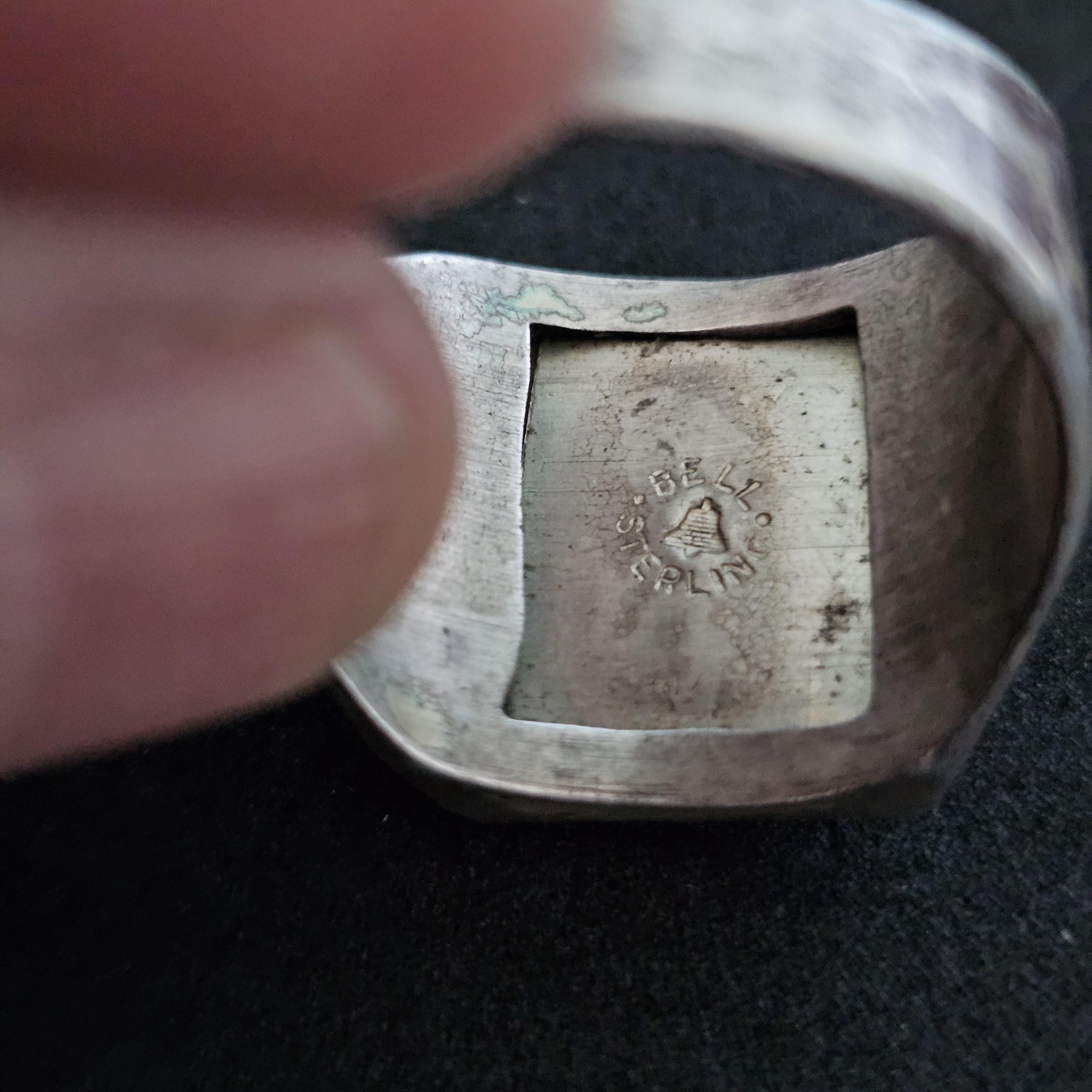 1940s Bell Thunderbird Vintage Native Ring Sterling Old Pawn Size 12 JR 476