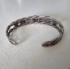 1930s Thunderbird Green Turquoise Sterling Native  Vintage Cuff JB 258  6 3/4" wrist