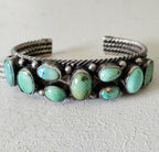 Zuni Butterfly Design Turquoise Sterling Silver Cuff Bracelet 6 1/2" wrist JB 255