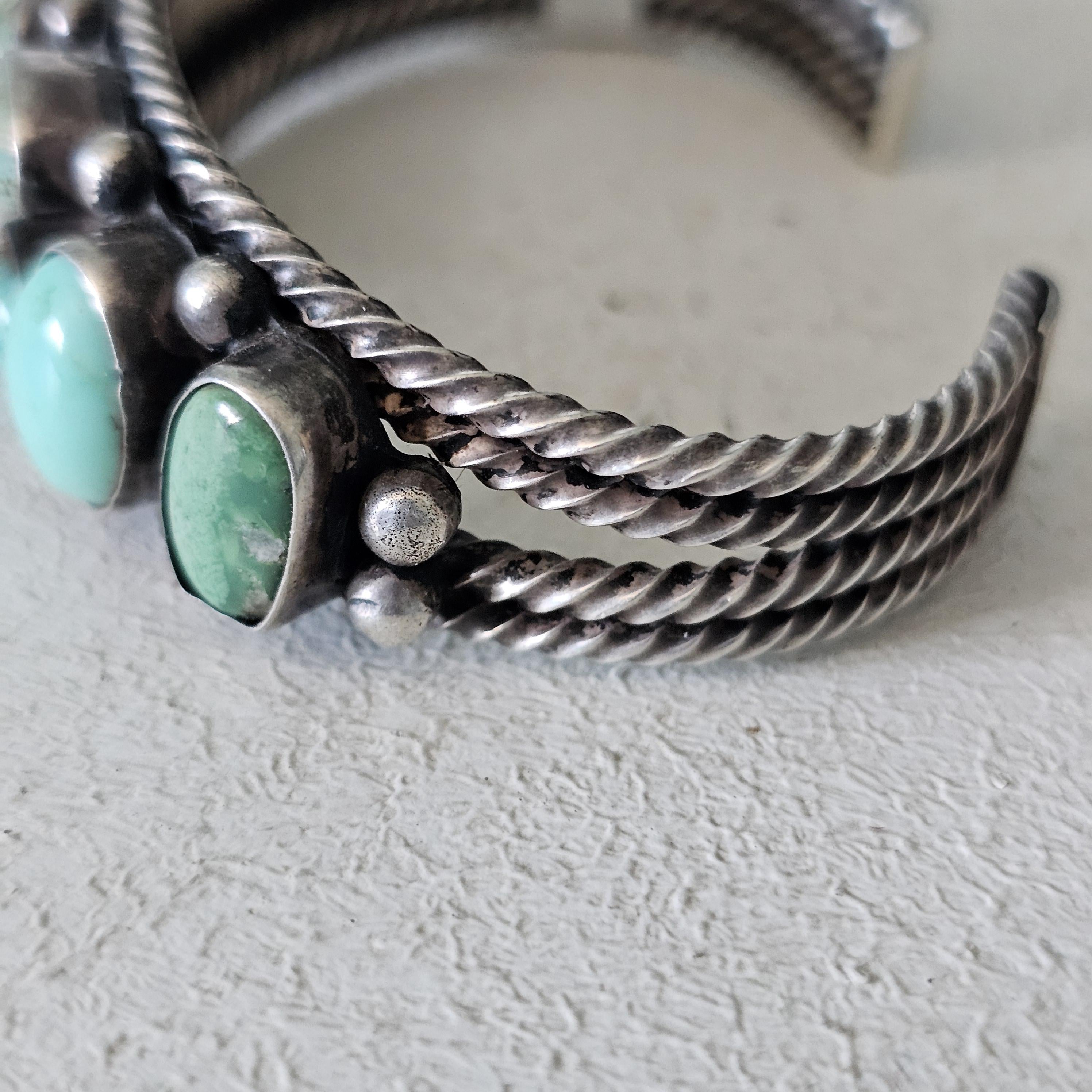 Zuni Butterfly Design Turquoise Sterling Silver Cuff Bracelet 6 1/2" wrist JB 255