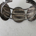 3 Good Royston Turquoise Stones Vintage Native Old Pawn Cuff  fits 6 1/2" wrist. JB 249