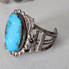 Bright Blue Turquoise Cuff Vintage Native  Old Pawn fits 6 3/4" wrist. JB 248