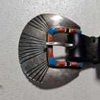Zuni Inlay Turquoise Vintage Ranger Set Old Pawn JBL 155