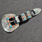 Zuni Inlay Turquoise Vintage Ranger Set Old Pawn JBL 155