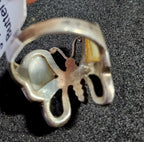 Black and White Butterfly Vintage Native Ring Size 9 Old Pawn JR 624