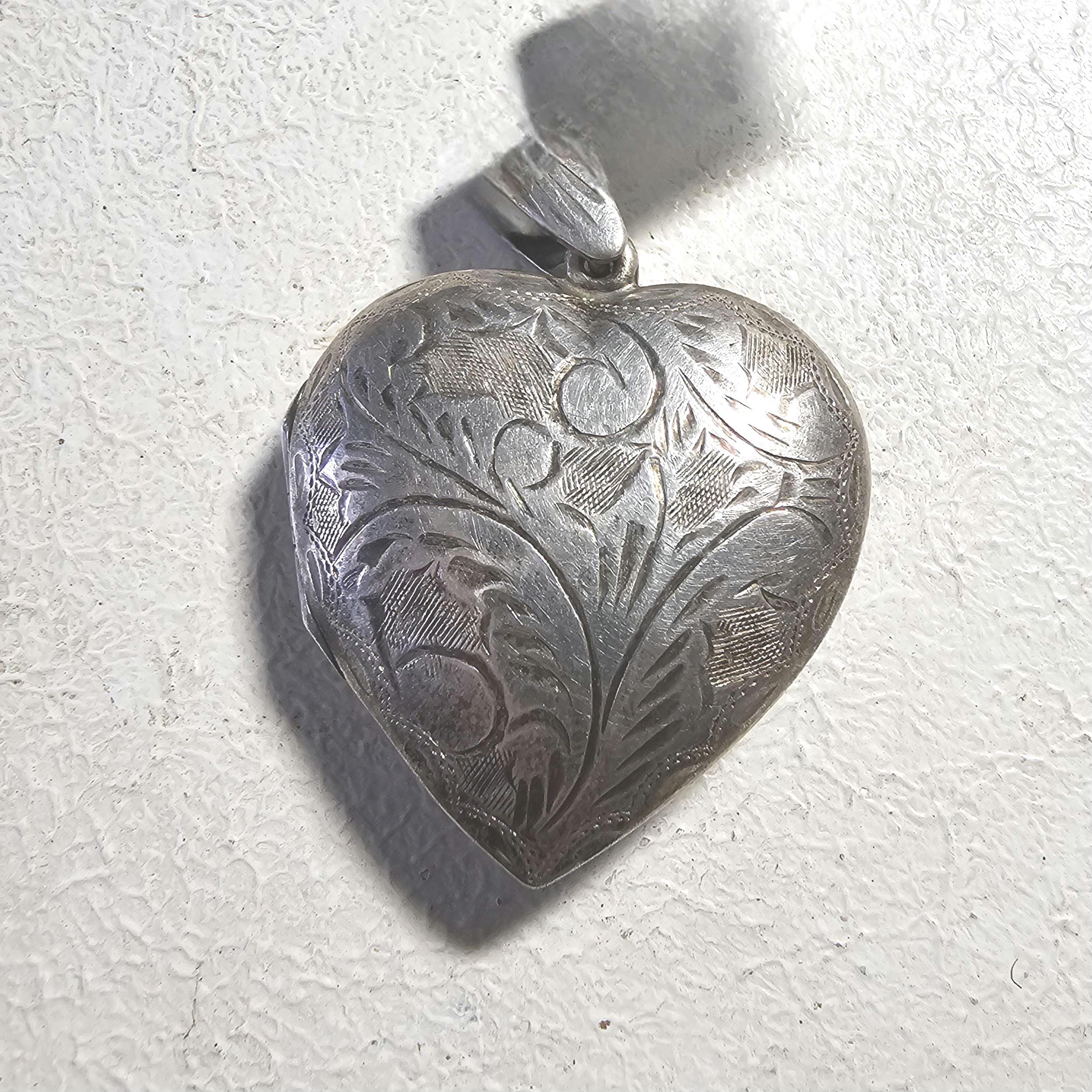 Engraved Silver Locket Pendent Sterling # JPN 140