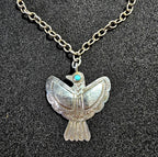 1930s Silver & Turquoise Thunderbird Necklace Vintage Old Pawn JN 806