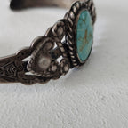 1930s Blue Turquoise Harvey Era Sterling Native  Vintage Cuff JB 266 6 3/4" wrist