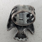 Thunderbird Shaped Turquoise Vintage Native Ring Sterling Old Pawn Size 5 JR 500