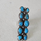 Dramatic Long Blue Turquoise Vintage Ring Old Pawn Size 10  JR 451