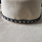 Vintage Sterling & Leather Native Hatband Old Pawn. JH 155