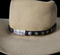 Vintage Sterling & Leather Native Hatband Old Pawn. JH 155