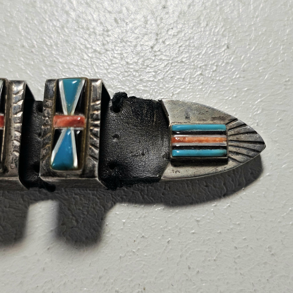 Zuni Inlay Turquoise Vintage Ranger Set Old Pawn JBL 155