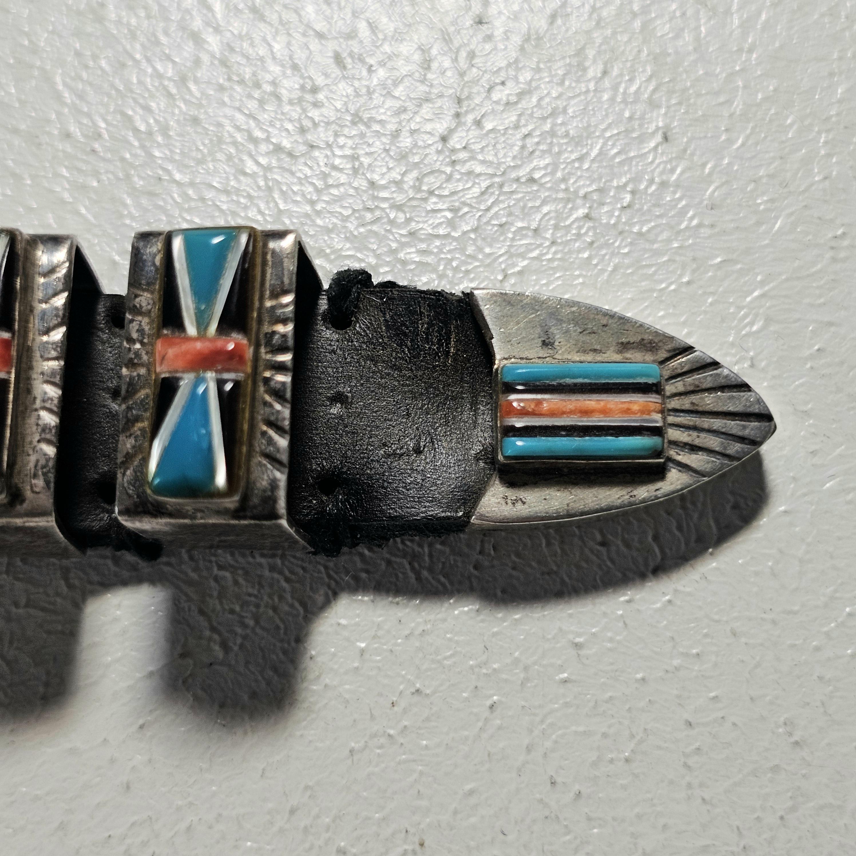 Zuni Inlay Turquoise Vintage Ranger Set Old Pawn JBL 155