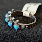 1940s Zuni Snakeye 5 Blue Turquoise Silver Ring Vintage Sterling Old Pawn Size 6 JR 321